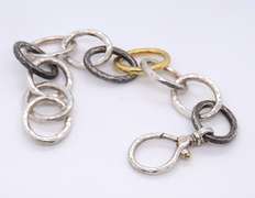 Gurhan 2 Tone Hoopla oval Link Bracelet