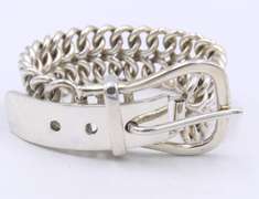 Vintage Sterling Silver Signed Buckle Heavy Bracelet