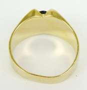 Vintage Wide 10K Blue Sapphires & Diamonds Ring, 8