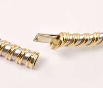 Opulent Omega Necklace in Two-Tone 14K Gold