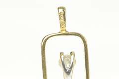 14K Yellow Gold Retro Diamond Squared Statement Pendant