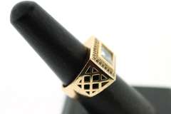 14K YELLOW GOLD UNISEX CRYSTAL RING