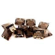 Princess cut! Unheated! 10.96ct Smoky Quartz set