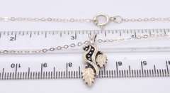 Vintage Sterling Silver Leaf Pendant on Chain