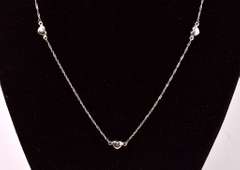 Romantic Heart Necklace in 14K White Gold