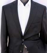 Black Color Textured Modern Fit Notch Lapel Sport Coat