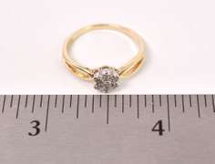 Fabulous Flower Shaped Diamond Ring in Yellow Gold