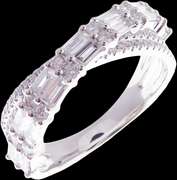 Intercross Diamond Studded 18k White Gold Double Ring