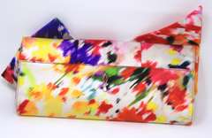 Christian Loubouton Satin Bow Multi Color Clutch