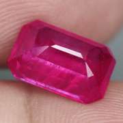 Blood red 3.94ct emerald cut Ruby