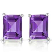 2.89 CT AMETHYST 925 STERLING SILVER EARRINGS STUD