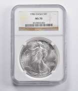 MS70 1986 American Silver Eagle NGC