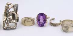 Group Lot of Vintage 925 Sterling Silver Rings