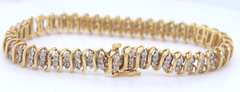 2ctw 3 Row Design Diamond Bracelet in 14kt Gold