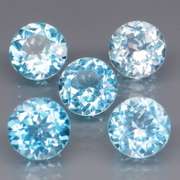 Matched! 5 piece 11.34ct full fire sky blue Topaz set