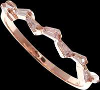 Undulating Baguette Diamond Row 18k Rose Gold Ring
