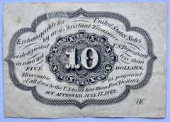 First Series 10 Cent Green Fractional Currency Note