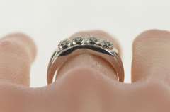 14K White Gold 0.32 Ctw 1950's Diamond Wedding Band Ring