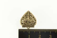 9K Yellow Gold Antique Engagement Ring Box Filigree Charm/Pendant