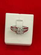 LADIES 14K WHITE GOLD AND DIAMOND RING