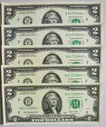 (5) Superb Crisp 2013 $2 Star Replacement Notes New York-Consecutive!