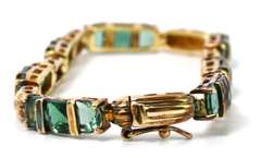 Vermeil Bracelet With Green Crystals