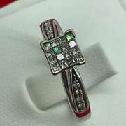 14K WHITE GOLD AND DIAMOND RING