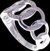 High-Class 18k White Gold Chained Diamond Ring