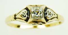 Antique 10K Diamond Ring, Size 7.25