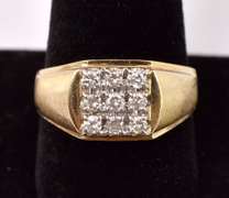 Marvelous Men's Diamond Ring in 14K Yellow Gold