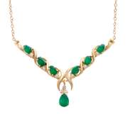 Plated 18KT Yellow Gold 2.90ctw Green Agate and White Topaz Pendant with Chain