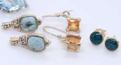 Group Lot of 4 Vintage Sterling Silver Earrings