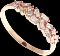 Jumbled Diamond Row 18k Rose Gold Ring