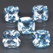 Large 12.57ct vivid blue cushion cut Topaz set