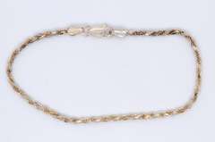 Set of Italian Vintage Sterling Silver Rope Necklace and Matching Bracelet