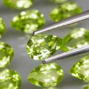 Fantastic 8.87ct 6x4mm pear cut Peridot set