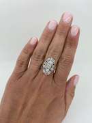 Vintage Navette Diamond Ring made in Platinum