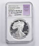 PF69 UCAM 2005-W American Silver Eagle Signed Jones NGC