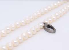 Elegant Silver Fresh Water Pearl Strand Necklace