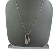 14k white gold ladies chain and diamond pendant