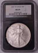 2007-W Burnished Silver Eagle NGC MS69