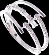 Elegant Contemporary 18k White Gold Diamond Ring