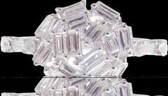Abstract Diamond Cluster 18k White Gold Ring
