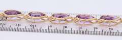 Fabulous Yellow Gold Pear Amethyst Bezel Set Bracelet