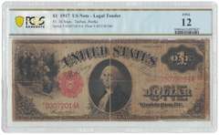 1917 $1 Legal Tender Note Saw Horse PCGS FINE 12