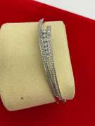 CERTIFIED 14K WHITE GOLD AND DIAMOND BANGLE BRACELET