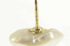14K Yellow Gold Raw Baroque Pearl Simple Lapel Pin/Brooch