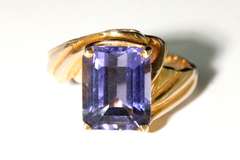 Natural "Water Sapphire" in 14k Ring