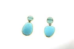 Exotic 18k Yellow Gold Aquamarine Earrings