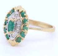 Festive Yellow Gold Emerald Ring